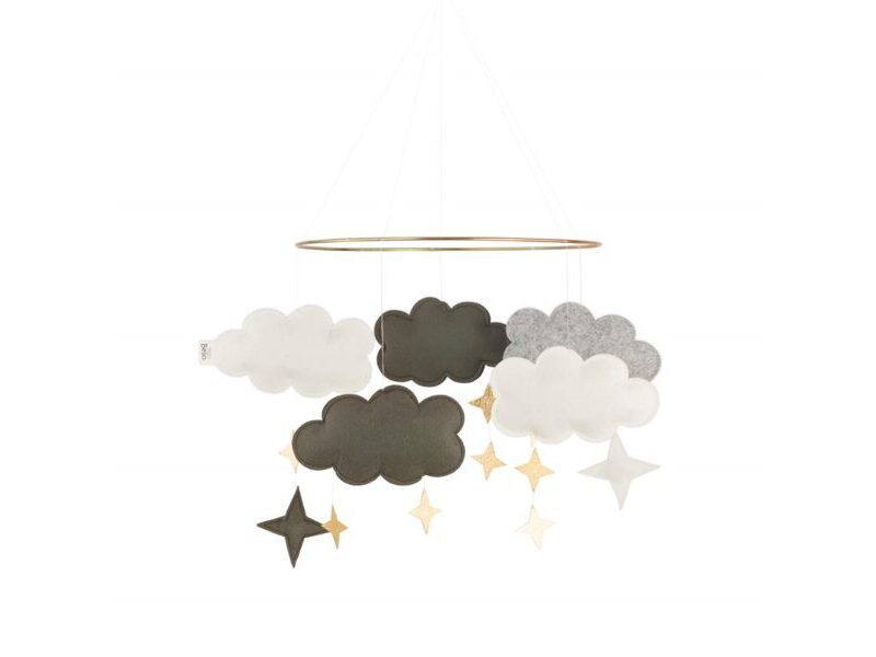 Baby Bello Mobile Fantasy Clouds Forest Green