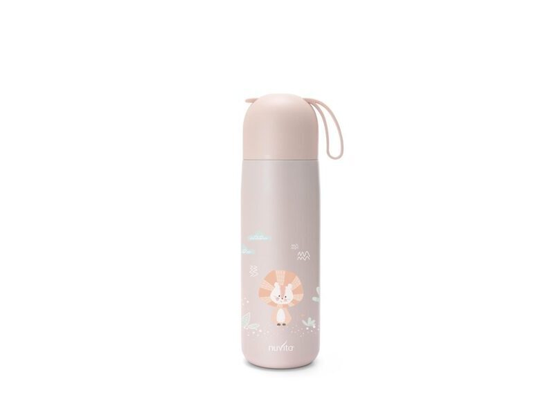 Nuvita Thermosflasche rosa 400ml mit Trinkbecher