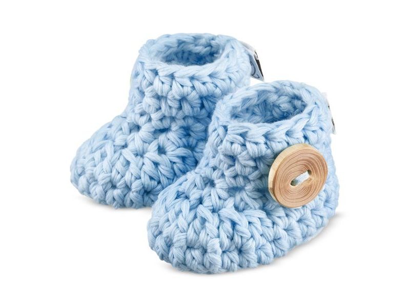 Maylily Baby Booties 0-3m light blue