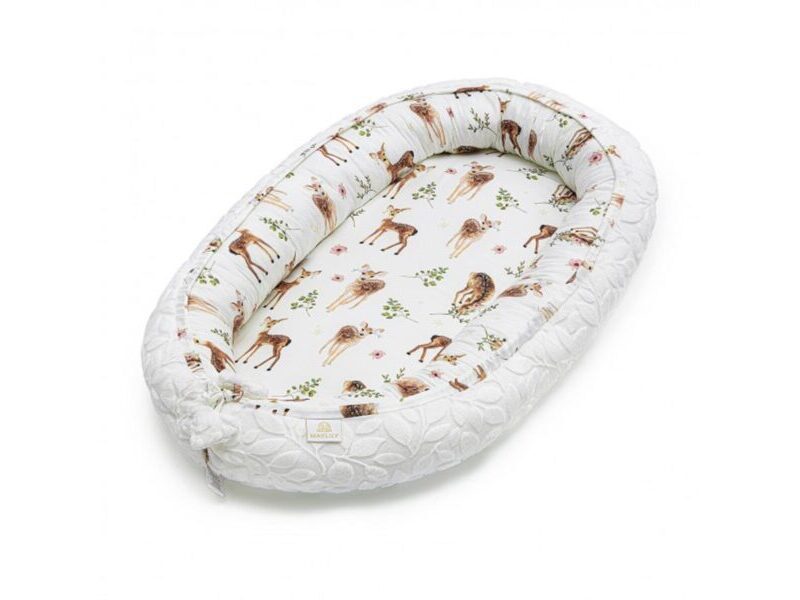 Maylily Baby Nest Premium Luxe Fawns - white