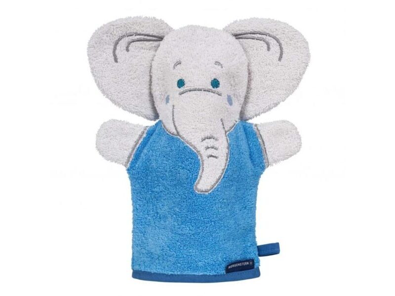Morgenstern Waschhandschuh-Figur Elefant blau